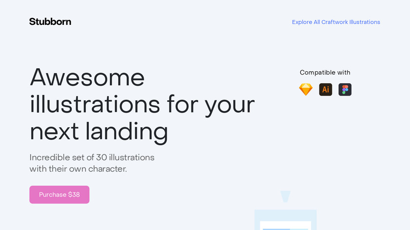 Stubborn Illustrations Landing Page