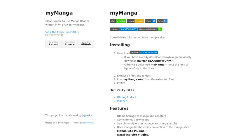 MyManga Landing Page