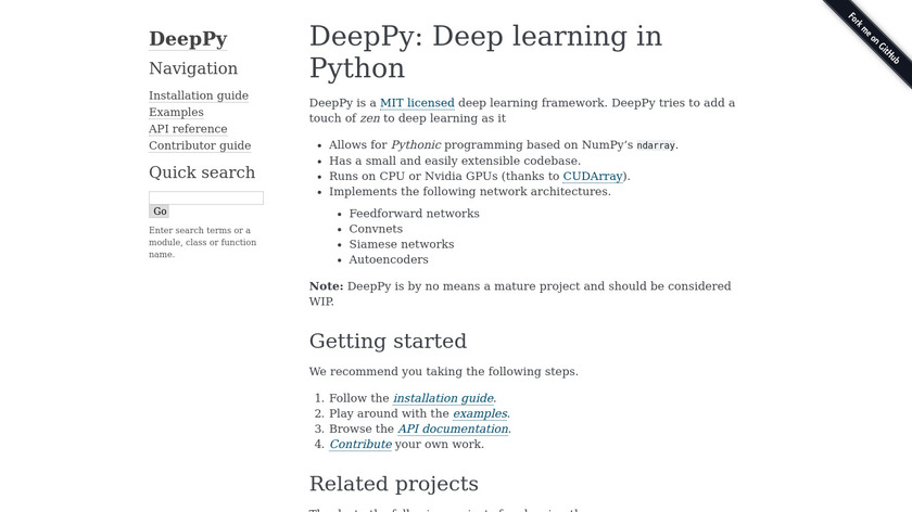 DeepPy Landing Page