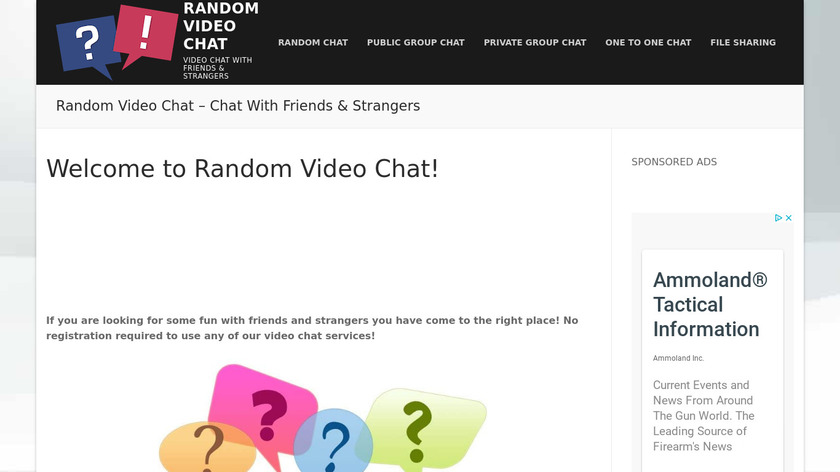 Random Video Chat Landing Page