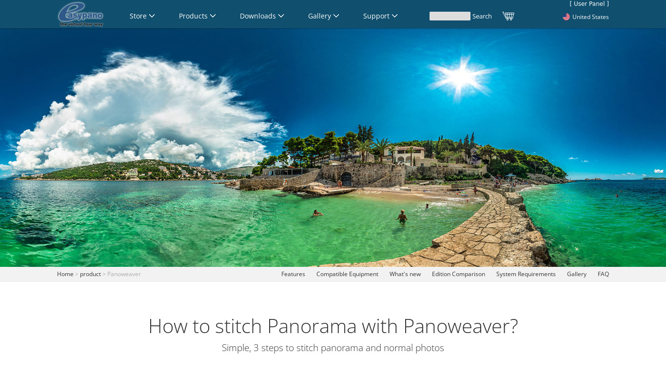 Panoweaver Landing page