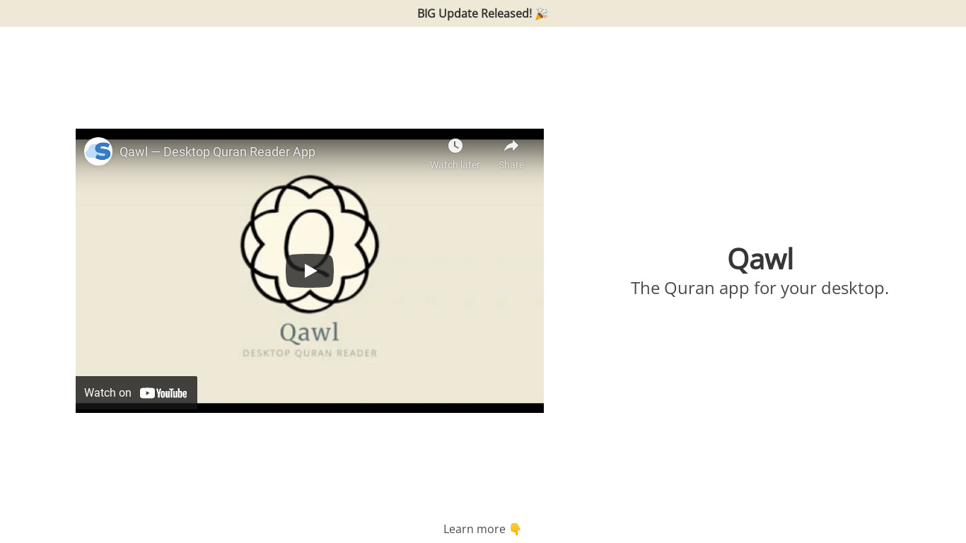 Qawl Landing page