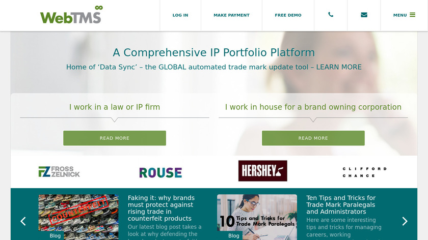WebTMS Landing Page