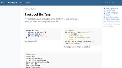 Protocol Buffers screenshot