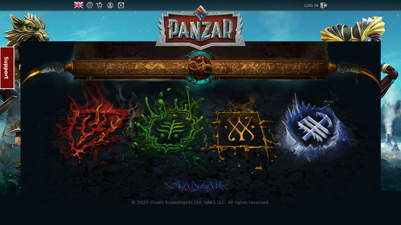 Panzar Landing page