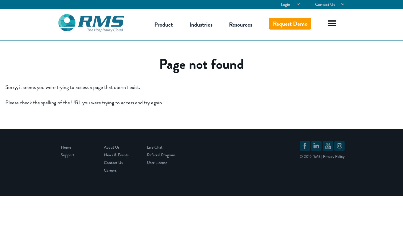 RMS Campground Landing page