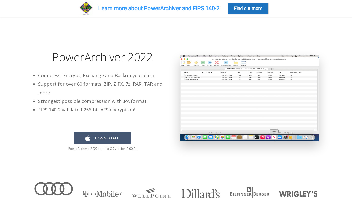 PowerArchiver Landing page