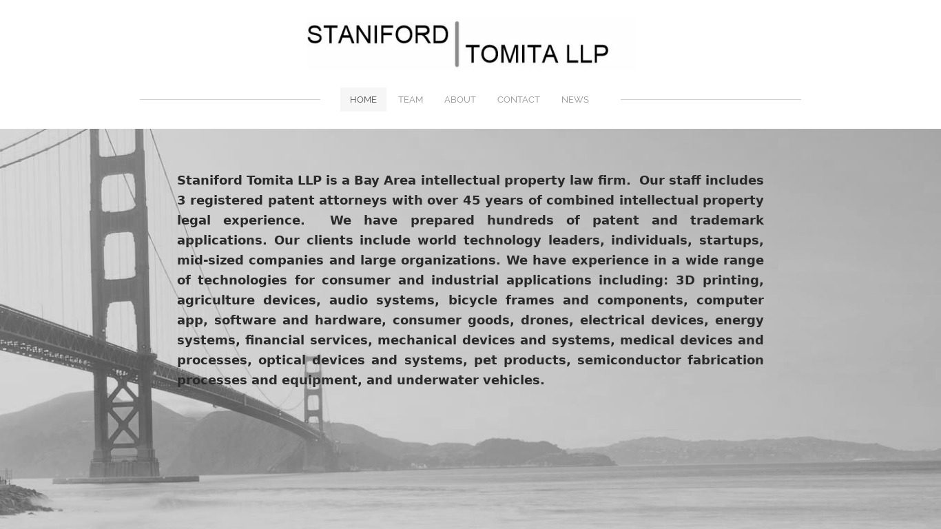 Staniford Tomita Landing page