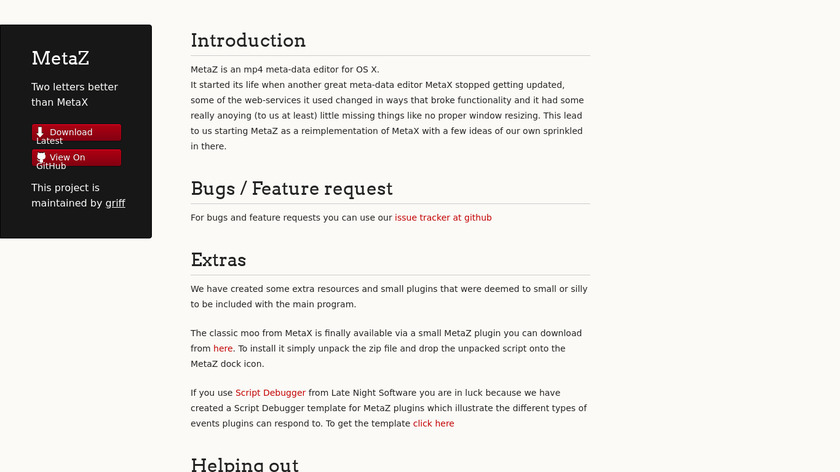 griff.github.io Metaz Landing Page