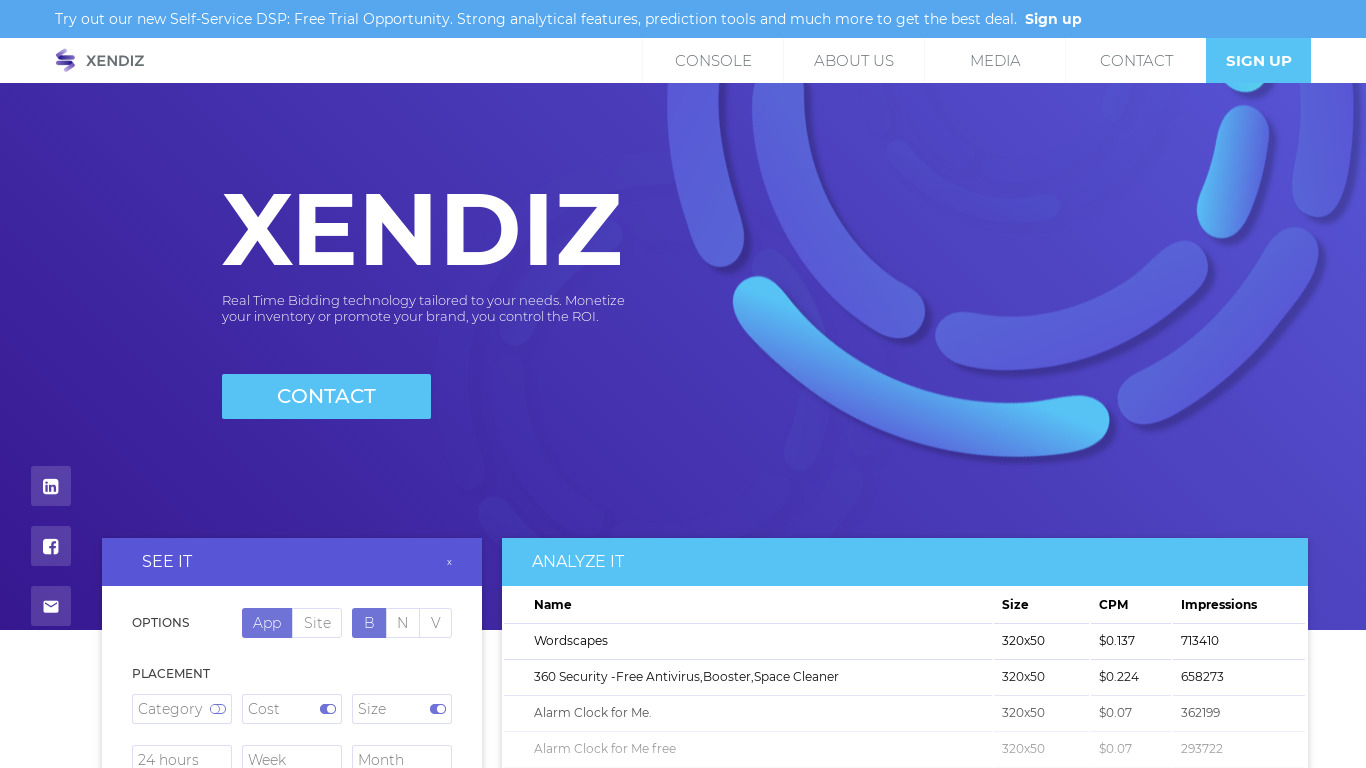 XENDIZ Landing page