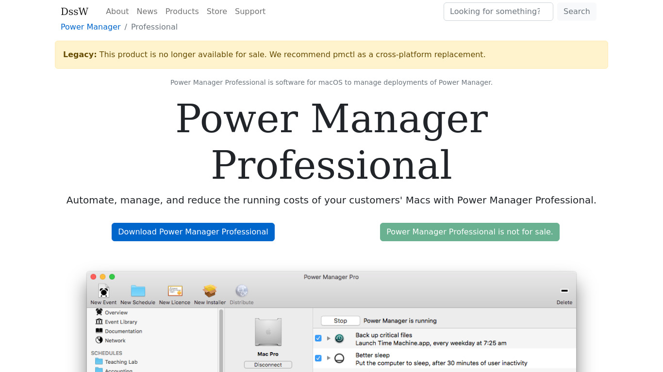 Power Manager Professional Landing page