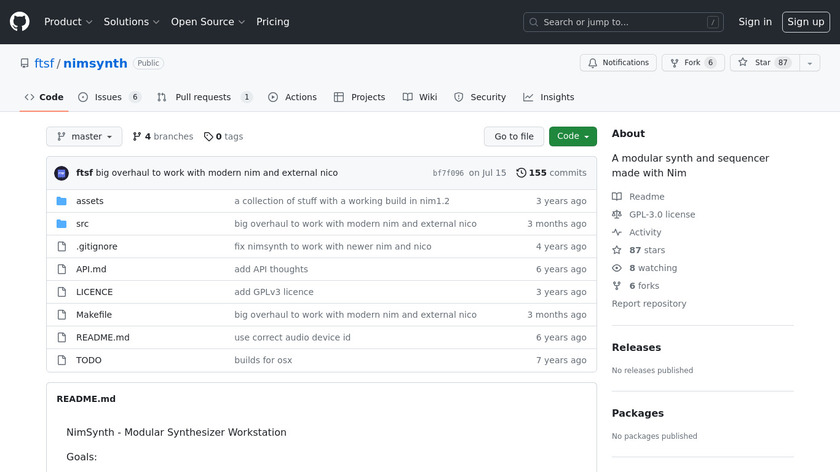 NimSynth Landing Page
