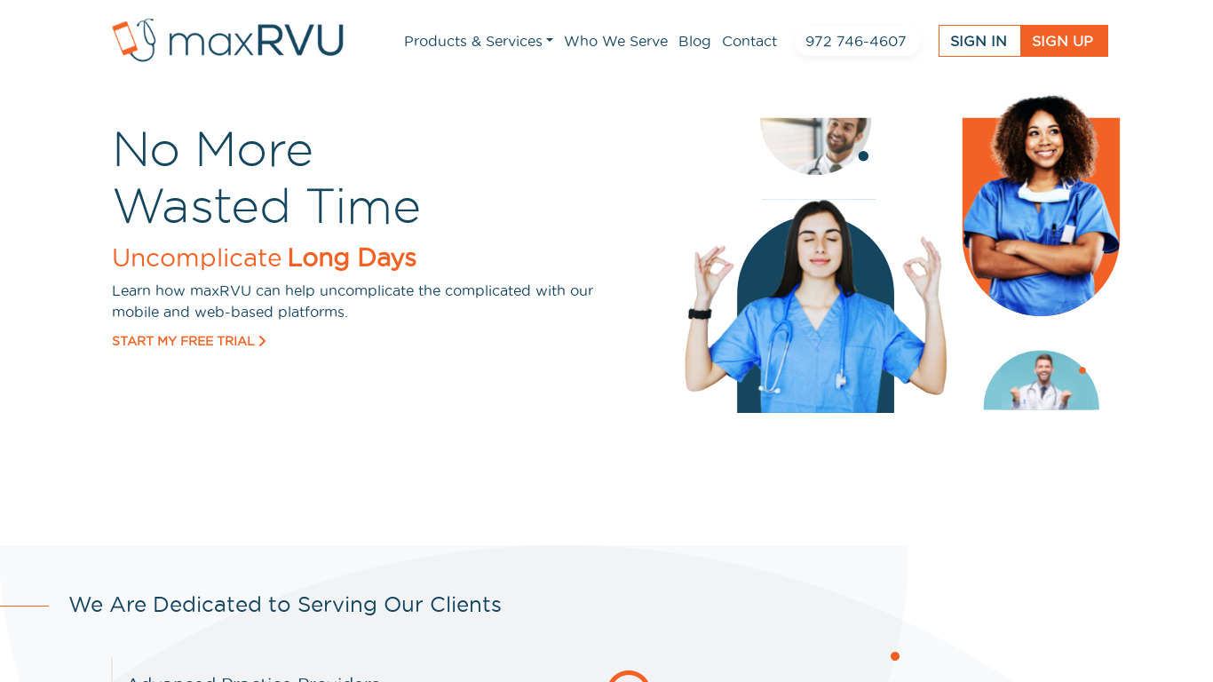 maxRVU Landing page