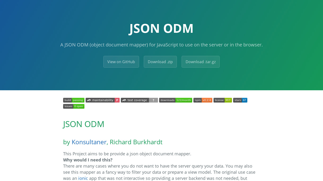 JSON ODM Landing page