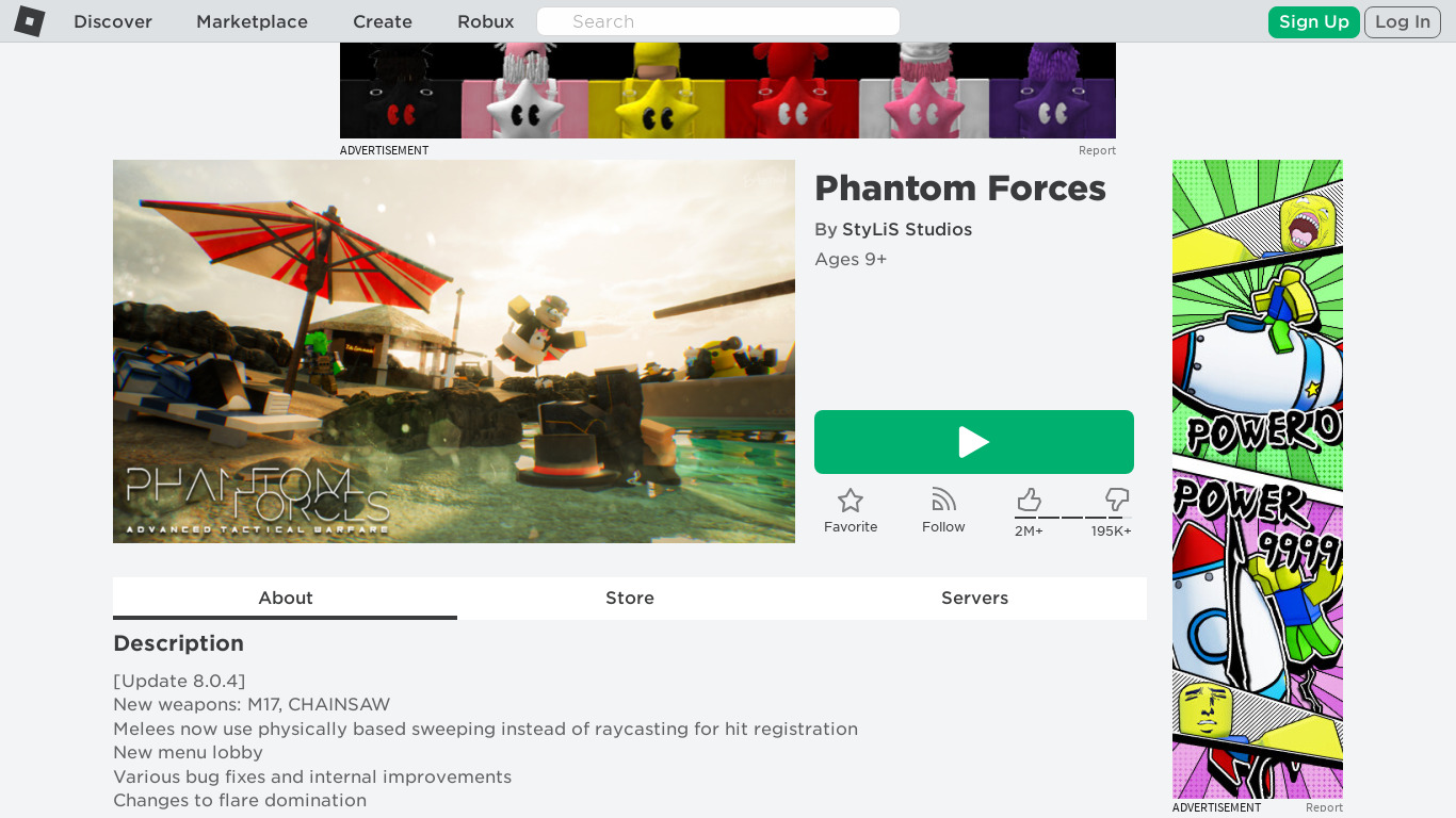 Phantom Forces Landing page