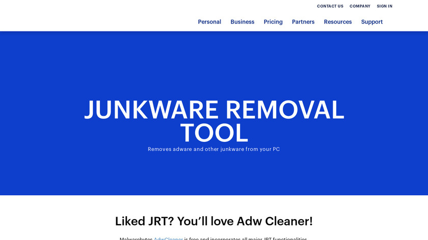 Junkware Removal Tool Landing Page