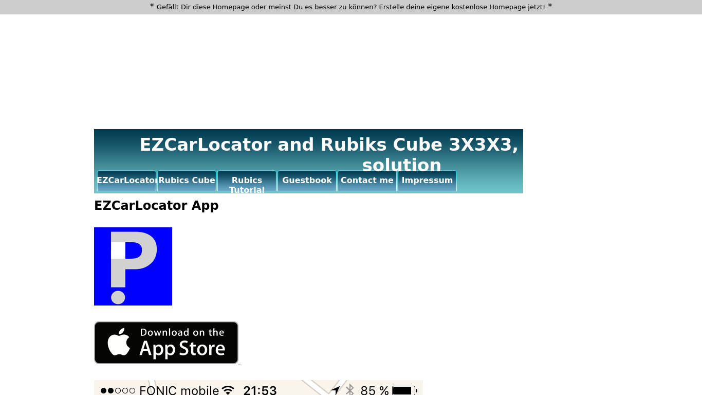EZCarLocator Landing page