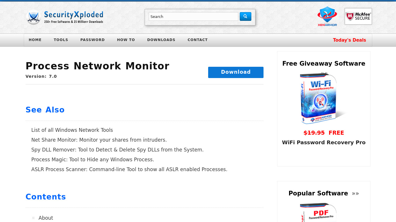 Proc Net Monitor Landing page