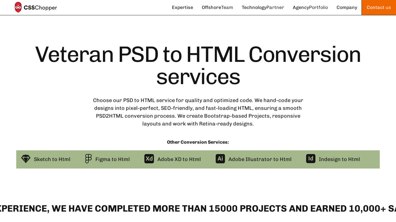 PSD to HTML Landing page