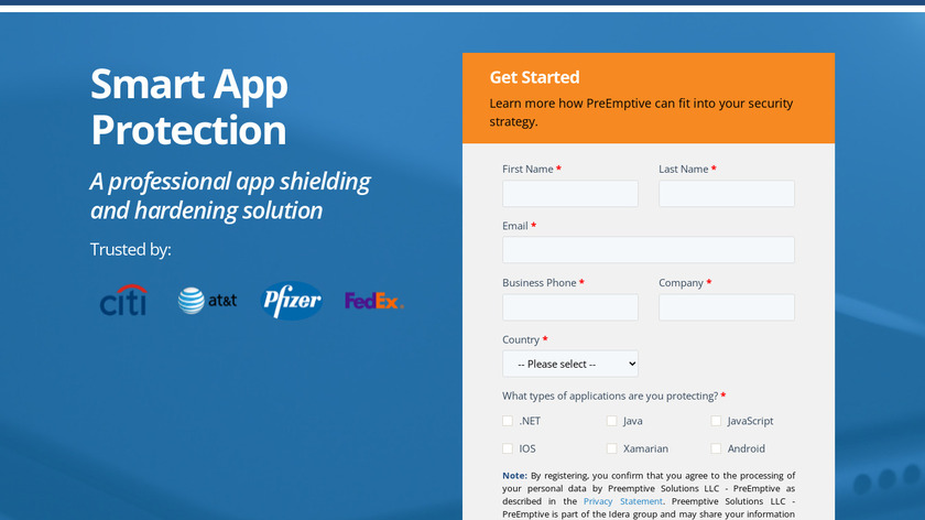 PreEmptive Protection for iOS Landing Page
