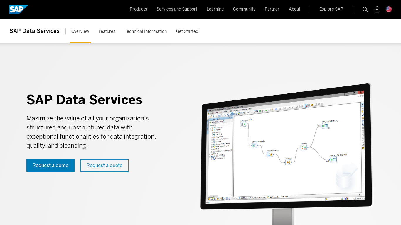 SAP Data Services Landing page