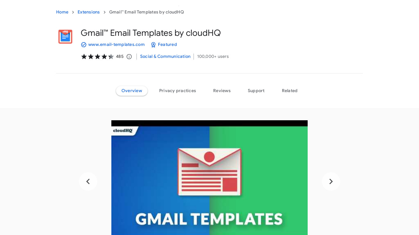 Gmail Email Templates by cloudHQ Landing page