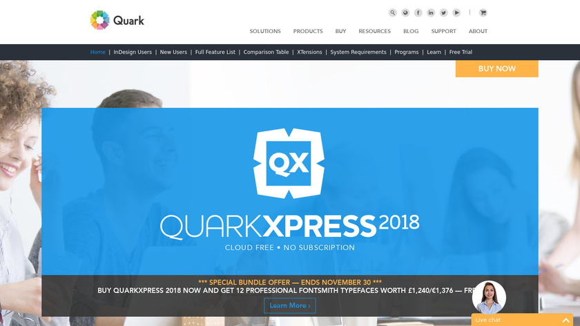 QuarkXPress Landing Page
