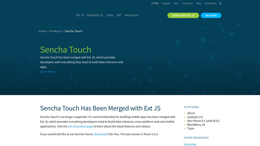 Sencha Touch Landing Page