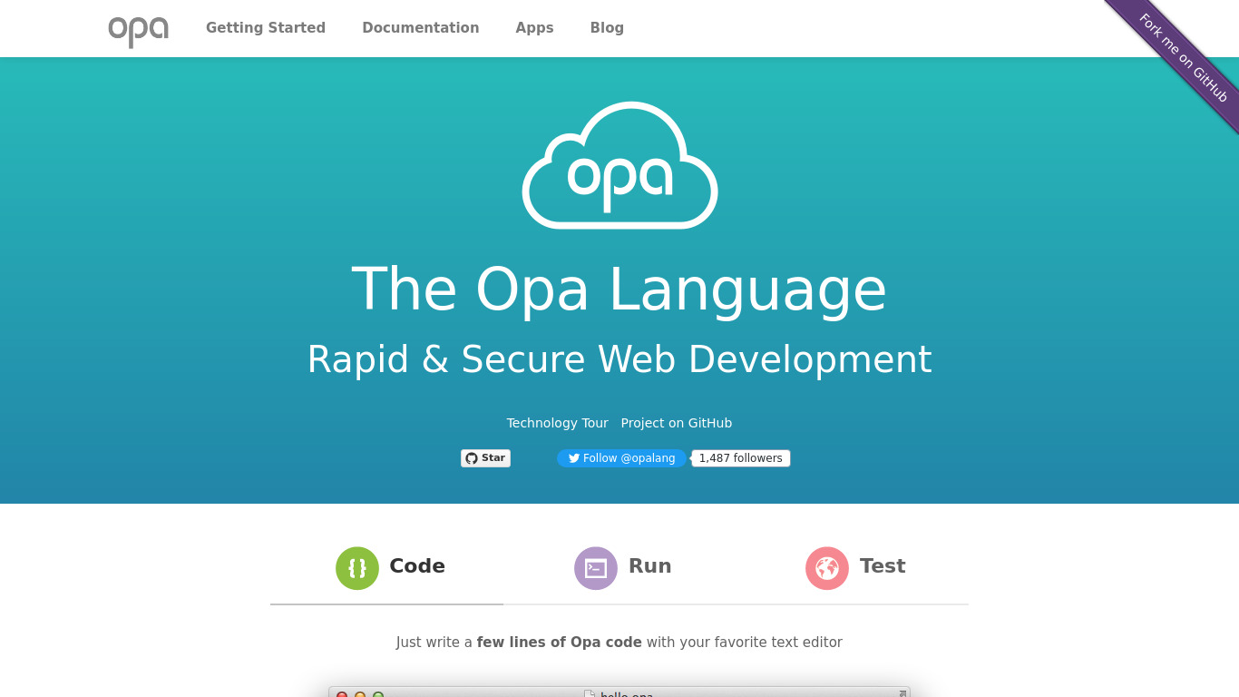 Opa Landing page