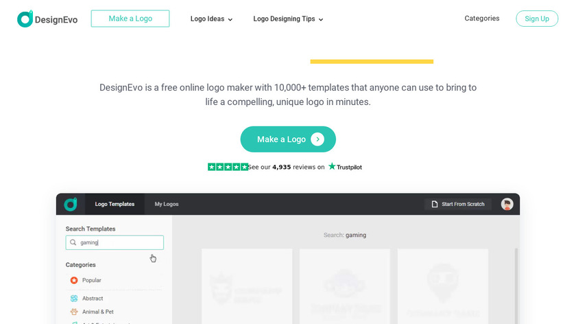 DesignEvo Logo Maker Landing Page