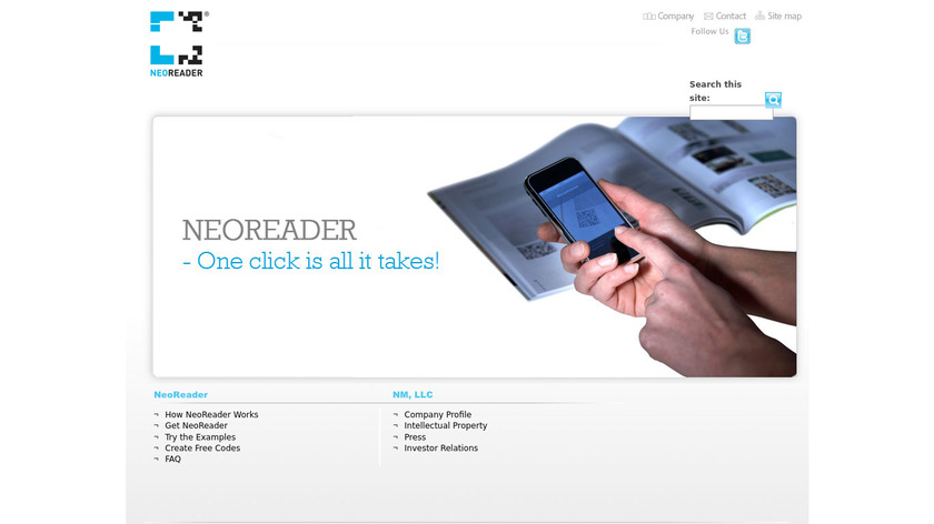 NeoReader Landing Page