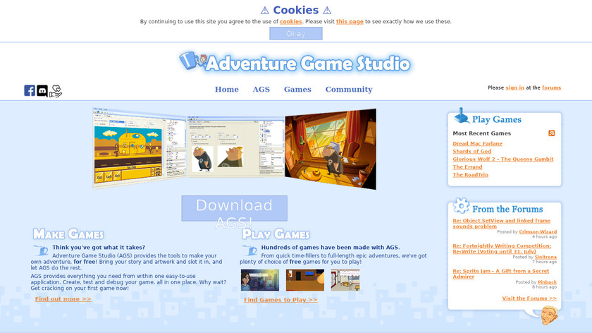 Adventure Game Studio Landing Page