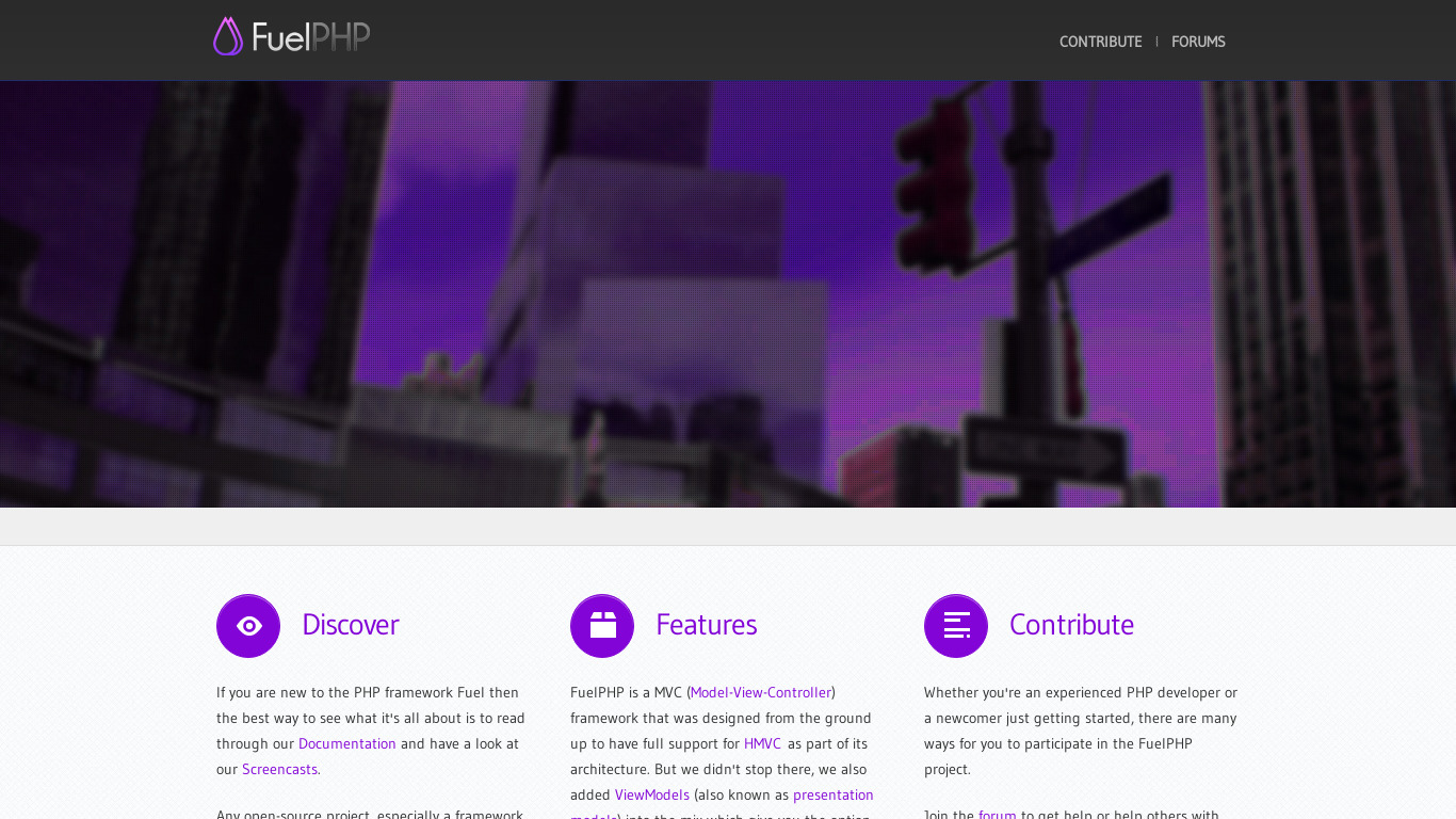 FuelPHP Landing page
