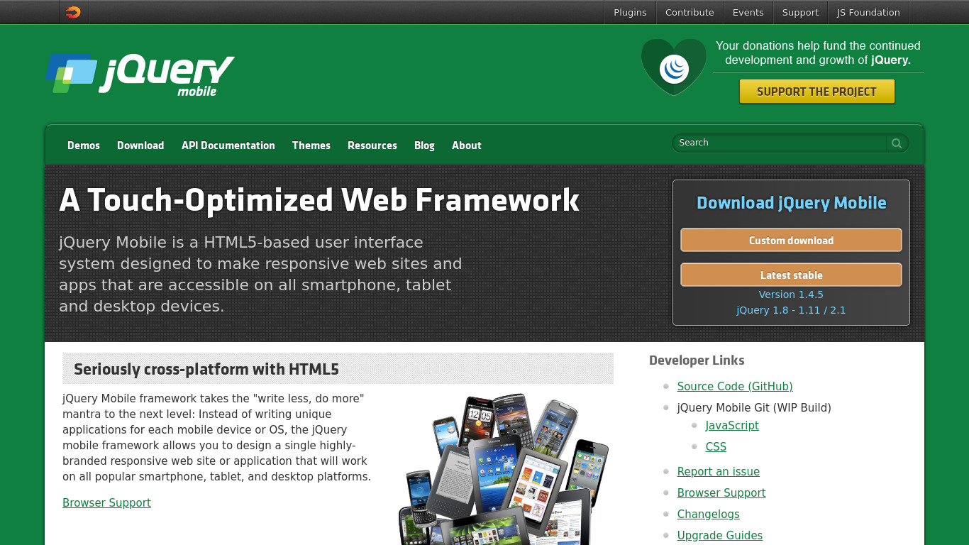 jQuery Mobile Landing page