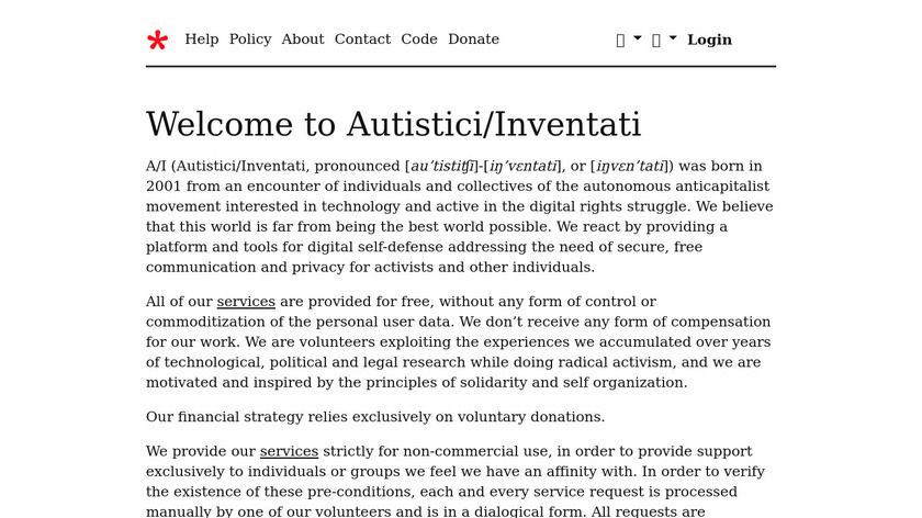 Autistici  Inventati Landing Page