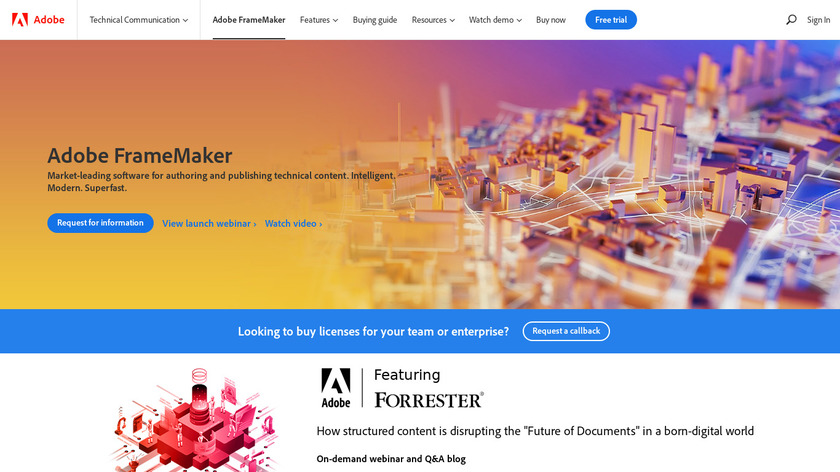 Adobe FrameMaker Landing Page