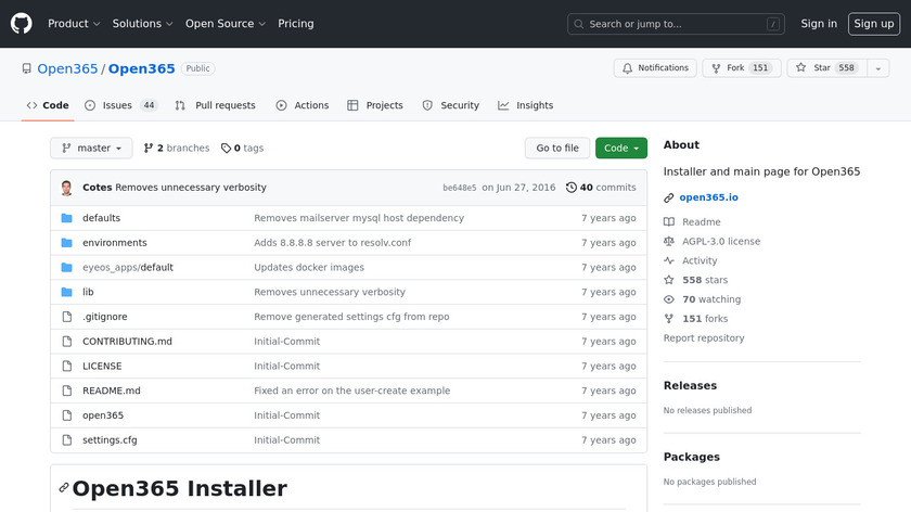 Open365 Landing Page