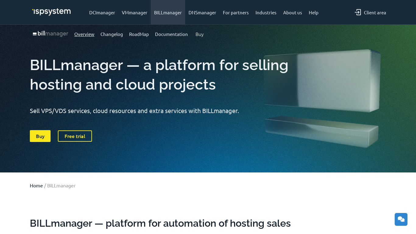 BILLmanager Landing page