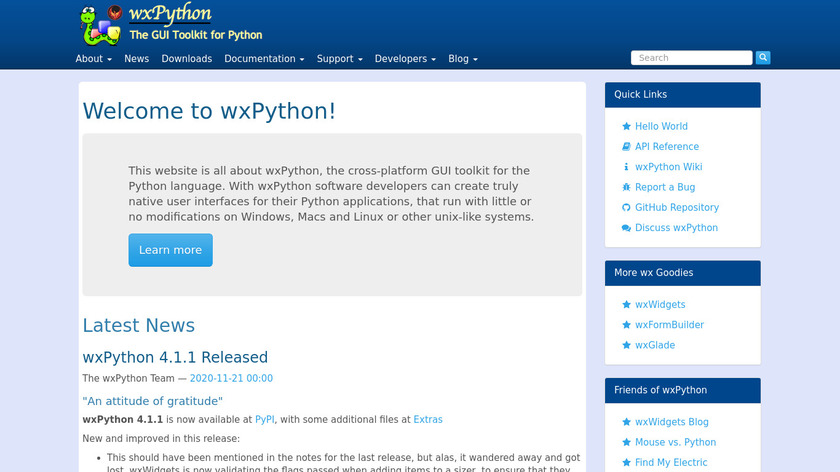 wxPython Landing Page