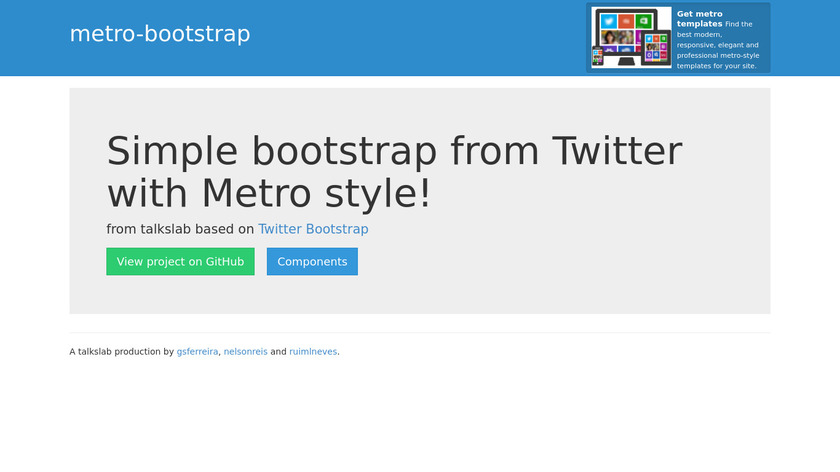 metro-bootstrap Landing Page
