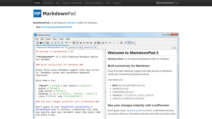 MarkdownPad Landing Page