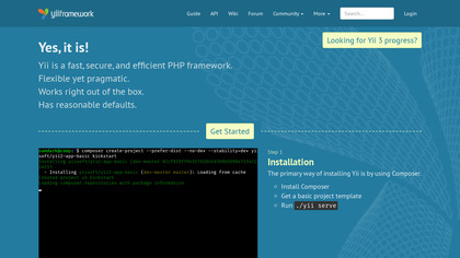 Yii Framework screenshot