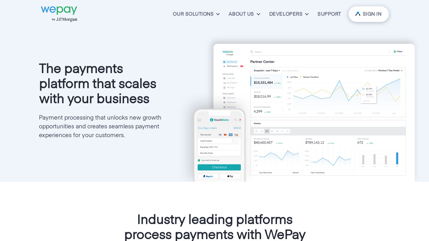 Wepay Landing page