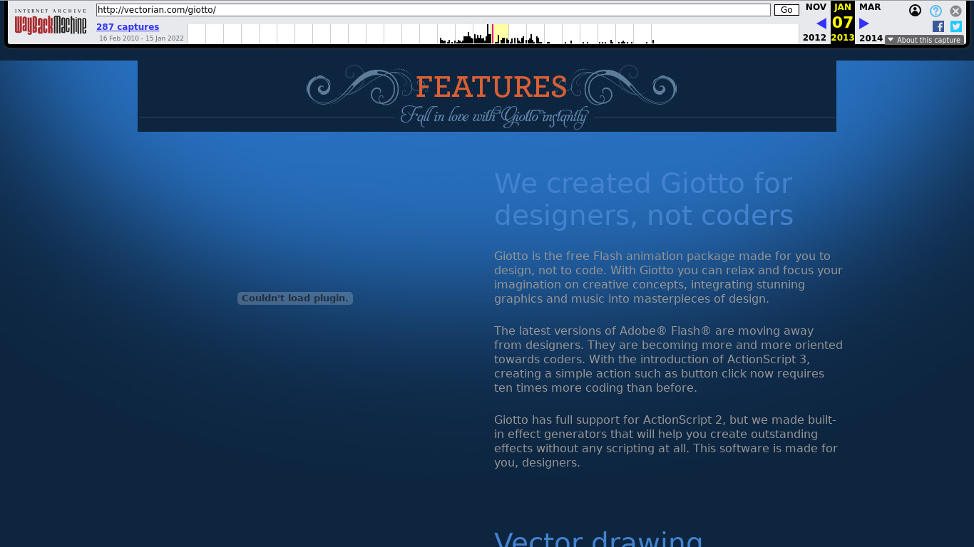 Vectorian Giotto Landing page