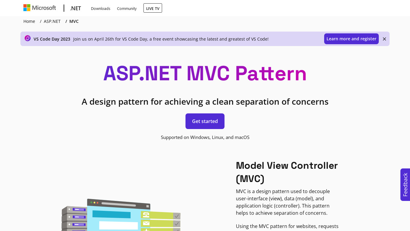 ASP.NET MVC Landing page