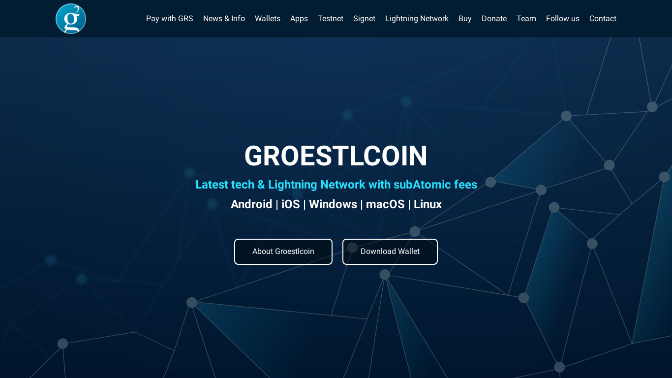 Groestlcoin Landing page