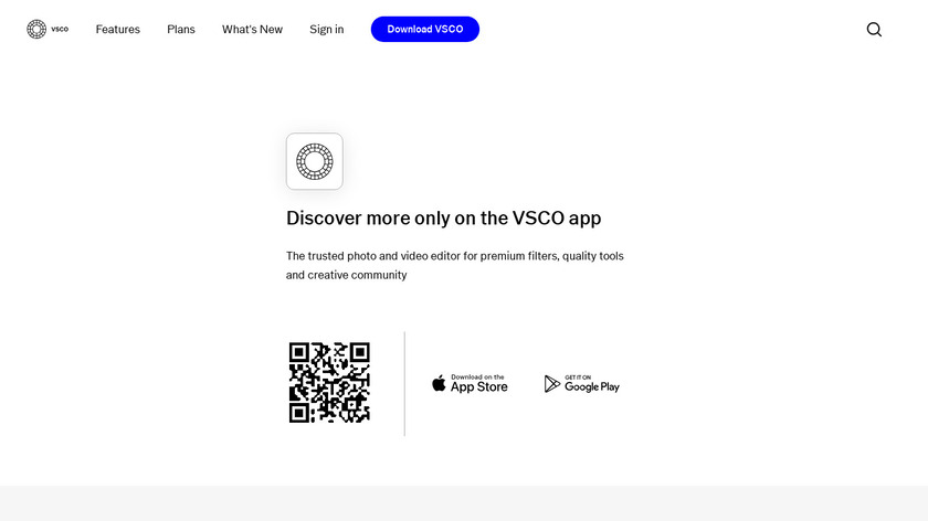 VSCO Cam Landing Page