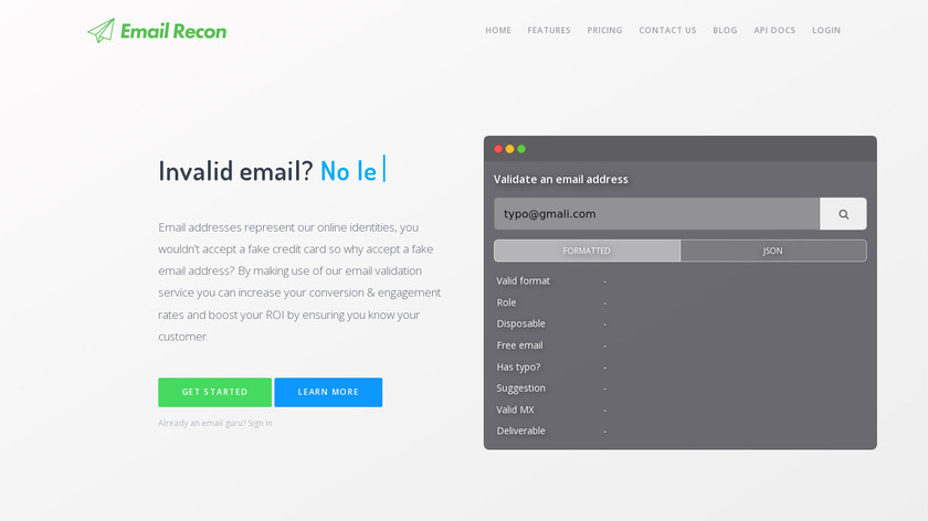EmailRecon Landing Page