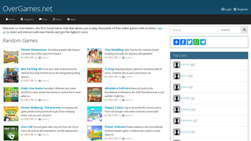 OverGames Landing Page