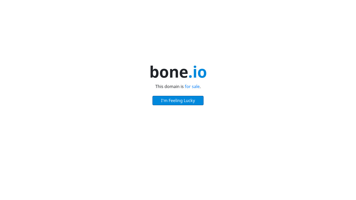 Bone.io Landing page